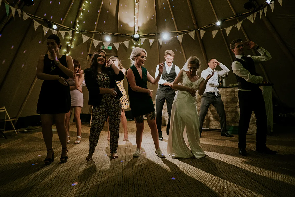 bride dancing wedding reception dj